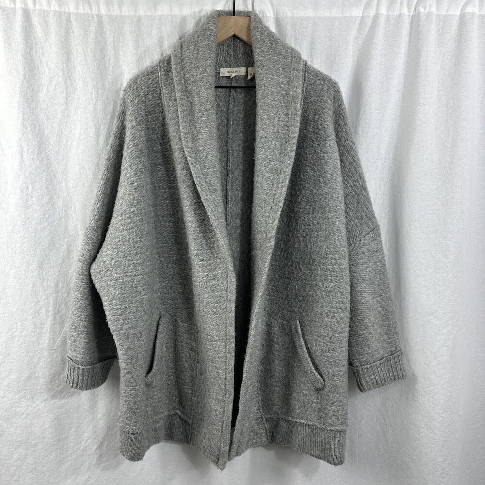 Inhabit Gray Wool Alpaca Blend Cocoon Coat Womens Size S2 Cozy Oversize
